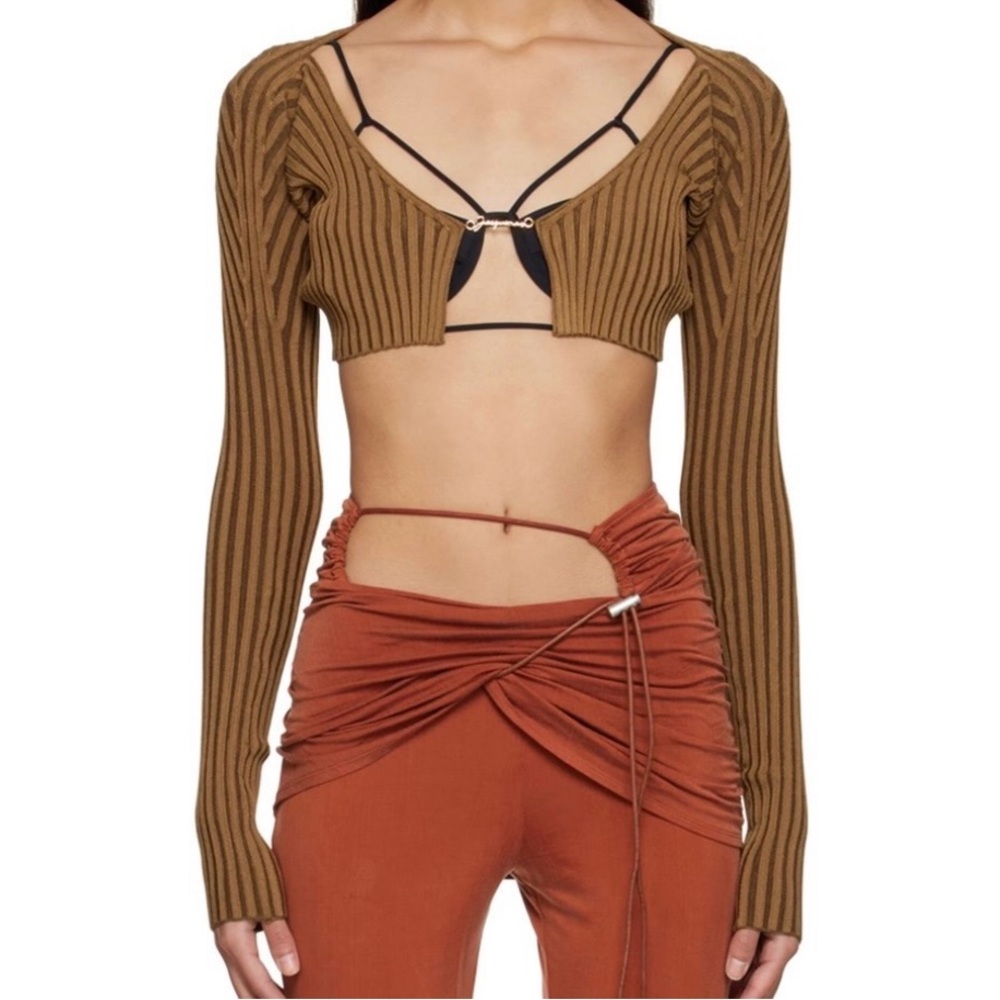Jacquemus brown 'La Maille Pralù' Cardigan